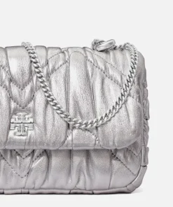 Shoulder Bags*Tory Burch Kira Metallic Leather Mini Flap Bag