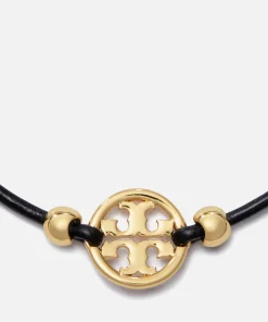 Bracelets & Bangles*Tory Burch Miller Gold-Toneleather And Crystal Slider Bracelet