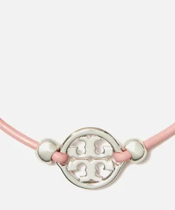 Jewellery Sets*Tory Burch Miller Silver-Toneleather And Crystal Slider Bracelet