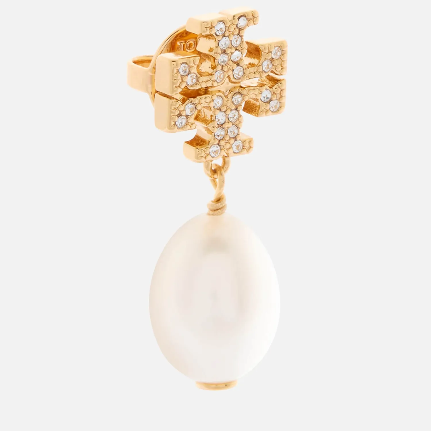 Earrings*Tory Burch Women's Kira Pave Pearl Drop Earrings - Tory Gold/Pearl