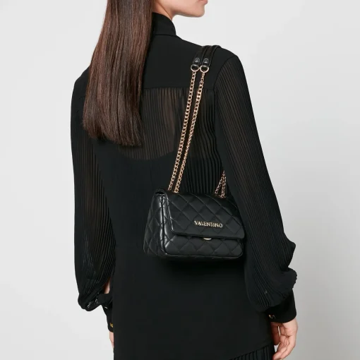 Crossbody Bags*Valentino Bags Valentino Ocarina Quilted Faux Leather Shoulder Bag Black