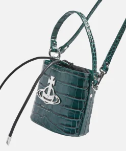 Bucket Bags*Vivienne Westwood Daisy Drawstring Croc-Effect Leather Bag