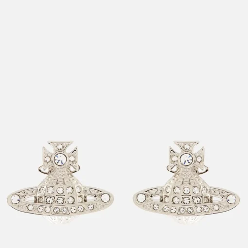 Earrings*Vivienne Westwood Women's Minnie Bas Relief Earrings - Platinum/Crystal